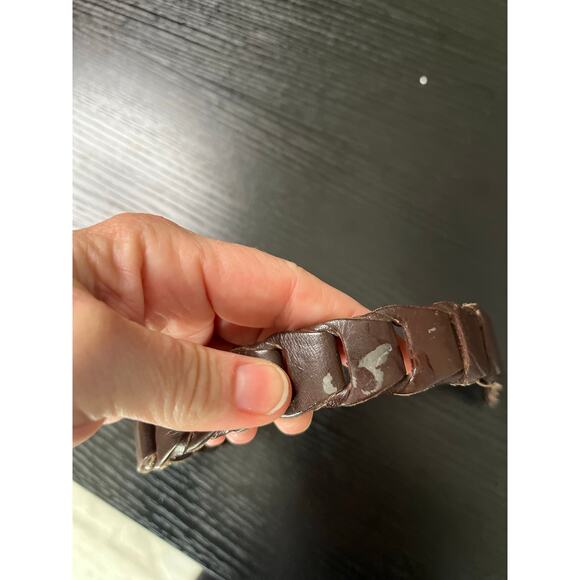 Vintage 90's preppy leather chain link belt - Picture 5 of 5